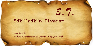 Sáfrán Tivadar névjegykártya